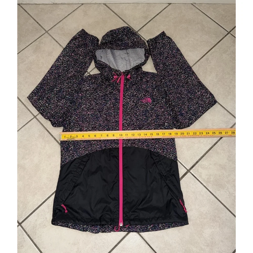 The North Face Womens Raincoat Black Pink Full Zip Logo M